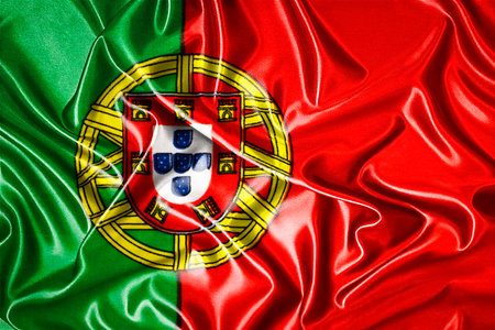 Waving national flag of Portugal, 3D illustration. Flags.の写真素材