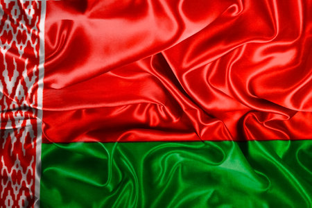 Waving national flag of Belarus, 3D illustration. Flags.の写真素材