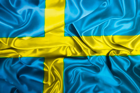 Waving national flag of Sweden, 3D illustration. Flags.の写真素材