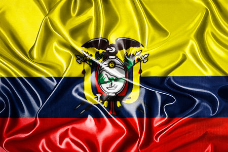 Waving national flag of Ecuador, 3D illustration.の写真素材