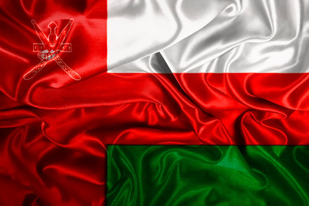 Waving national flag of Oman, 3D illustration. Flags.の写真素材