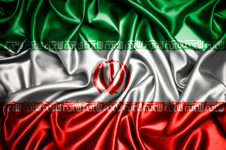 Waving national flag of Iran, 3D illustration. Flags.の写真素材