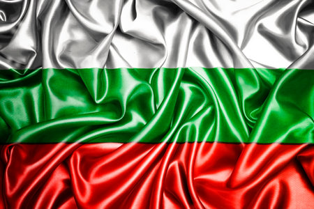 Waving national flag of Bulgaria, 3D illustration.の写真素材