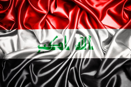 Waving national flag of Iraq, 3D illustration.の写真素材