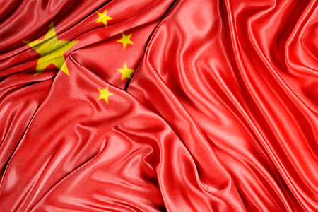 Waving national flag of China, 3D illustration. Flags.の写真素材