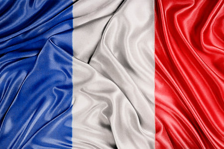 Waving national flag of France, 3D illustration. Flags.の写真素材