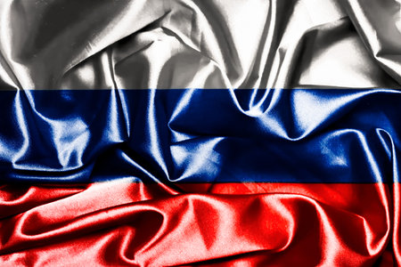 Waving national flag of Russia, 3D illustration. Flags.
