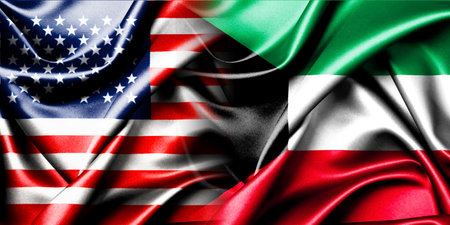 The national flags are combined into one and placed side by side on a fluttering cotton background.の写真素材