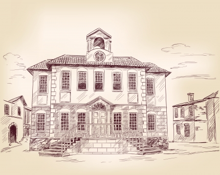 old  street  hand drawnのイラスト素材