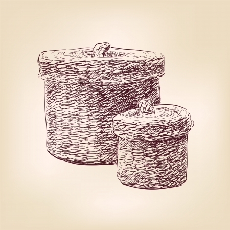 basket   hand drawn  vectorのイラスト素材