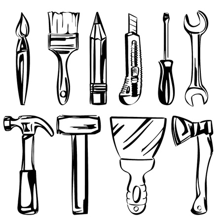 tools vector setのイラスト素材
