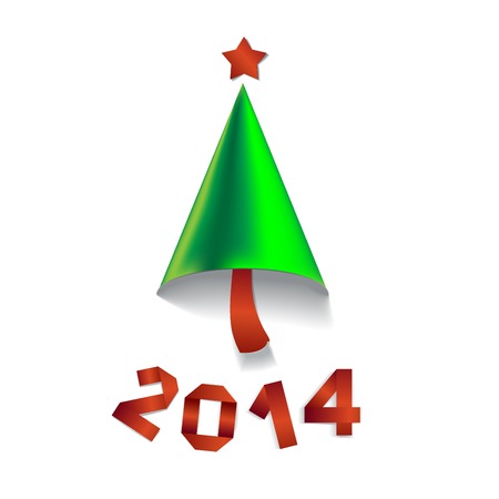 Creative paper Christmas tree. Vector Illustration.のイラスト素材