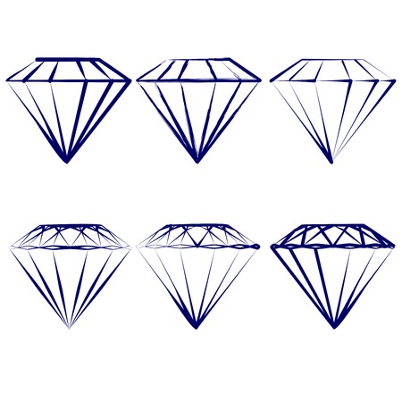 diamond symbols  set  hand drawn  vector illustrationのイラスト素材