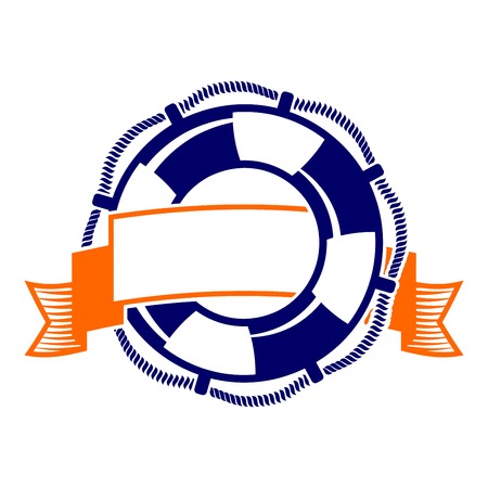 lifebuoy with banner symbol  vector illustrationのイラスト素材
