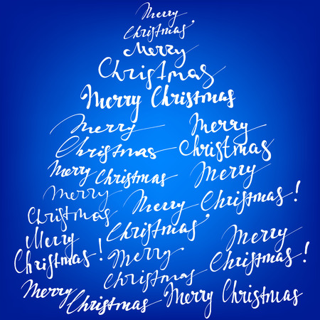 Merry Christmas collection, hand lettering - handmade calligraphy, vectorのイラスト素材