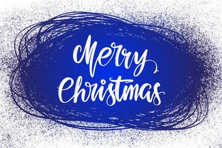 Merry Christmas Calligraphy lettering text symbol of Christianity hand drawn vector illustration sketchのイラスト素材