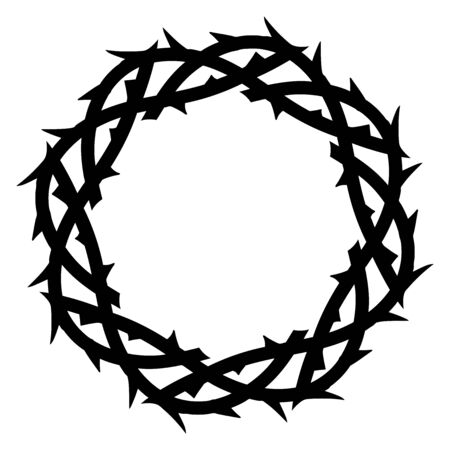 crown of thorns, easter religious symbol of Christianity hand drawn vector illustration sketchのイラスト素材