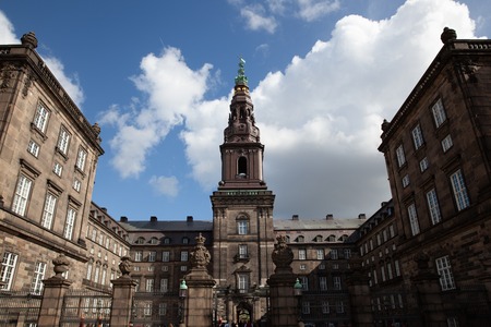 COPENHAGEN, DENMARK - 11 September, 2019: Christiansborg Palace tower close-upのeditorial素材
