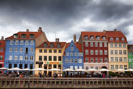 Copenhagen, Denmark - 12 September 2019: Famous Nyhavn pier with colorful buildings and boatsのeditorial素材