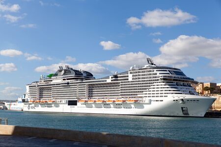Valletta, Malta - 7 January 2020: MSC Grandiosa in portのeditorial素材