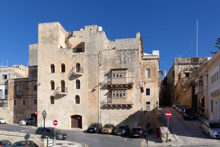Birgu, Malta - 7 January 2020: residential buildingsのeditorial素材
