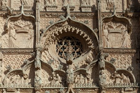 Iglesia de San Pablo (St. Paul's Convent church), detail of upper facadeの写真素材