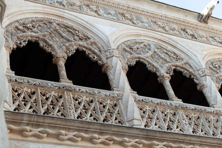 Valladolid, Spain - 9 December 2018: Cloister of National Sculpture Museum, close-upのeditorial素材