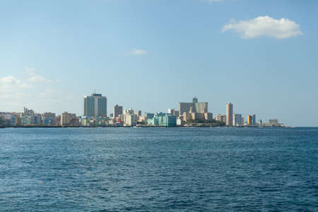 Malecon and Havana view from the sea, Cubaのeditorial素材