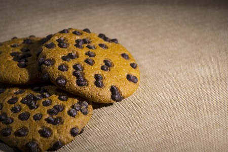 Chocolate cookie on white backgraundの写真素材