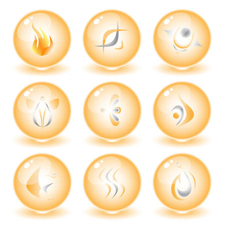 Vector abstract internet icons. Orange set. Simply change. Other abstract icons you can see in my portfolio.のイラスト素材