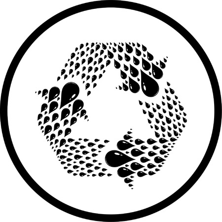 Vector recycle icon. Black and white. Simply change.のイラスト素材
