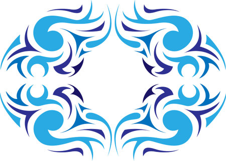 Abstract ornament. Blue set. Simply change. Other abstract ornaments you can see in my portfolio.のイラスト素材