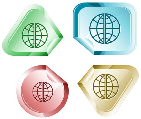 Globe. sticker.のイラスト素材