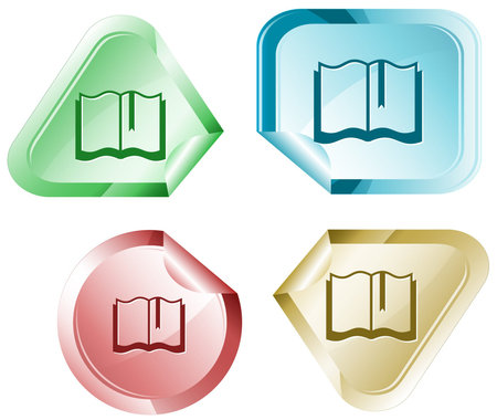 Book.  sticker.のイラスト素材
