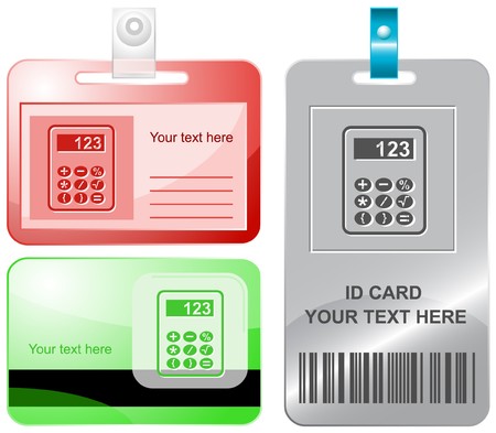 Calculator.  id cards.のイラスト素材