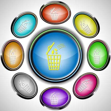 Bin.  internet buttons. 8 different projections.のイラスト素材