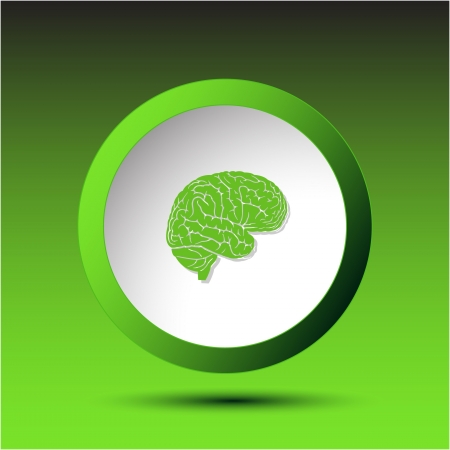 Brain. Plastic button. Vector illustration.の写真素材