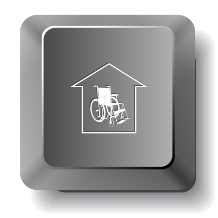 Nursing home. Vector computer key.のイラスト素材