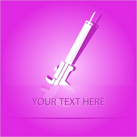 Caliper. Paper sticker as bookmark. Vector illustration. Eps10.のイラスト素材