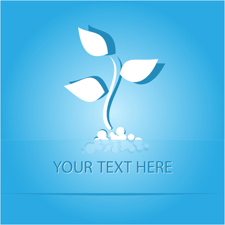 Sprout. Paper sticker as bookmark. Vector illustration. のイラスト素材