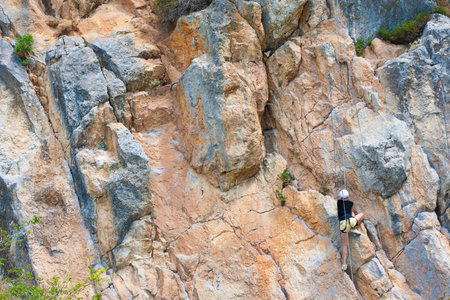 Female rock climber