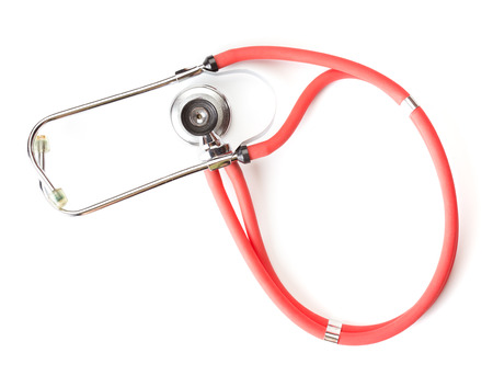 stethoscope isolated on whiteの写真素材