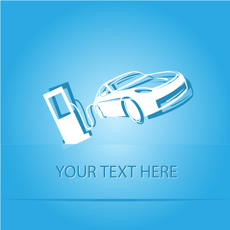 Car fueling. Paper sticker as bookmark. Vector illustration. のイラスト素材