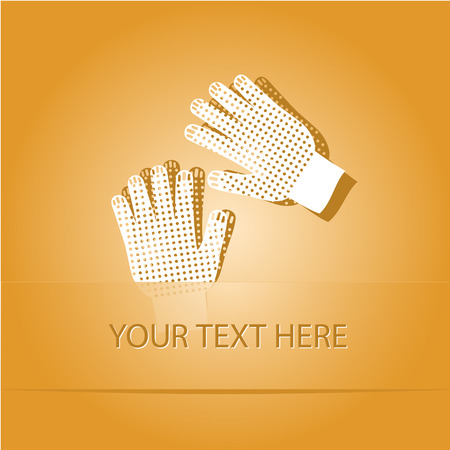 Gauntlets. Paper sticker as bookmark. Vector illustration. のイラスト素材