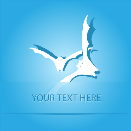 Bats. Paper sticker as bookmark. Vector illustration. Eps10.のイラスト素材