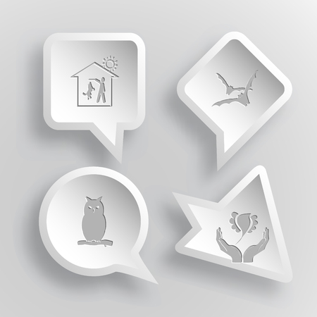 Animal set. Paper stickers illustration icons.のイラスト素材