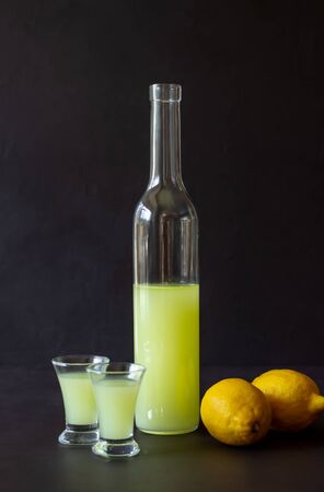 Italian limoncello liqueur. Alcohol. Bar National cuisine Recipeの写真素材