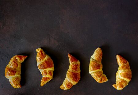 French croissants. Pastries. Breakfast National cuisine Vegetarian foodの写真素材
