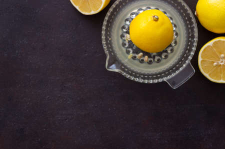 Freshly squeezed lemon juice. Diet. Healthy eating Vegetarianismの写真素材