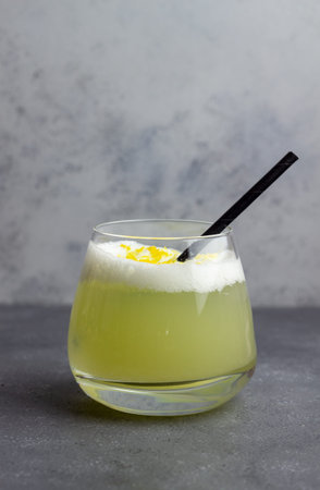 Classic cocktail whiskey sour. Alcoholic drink. Bar Restaurant